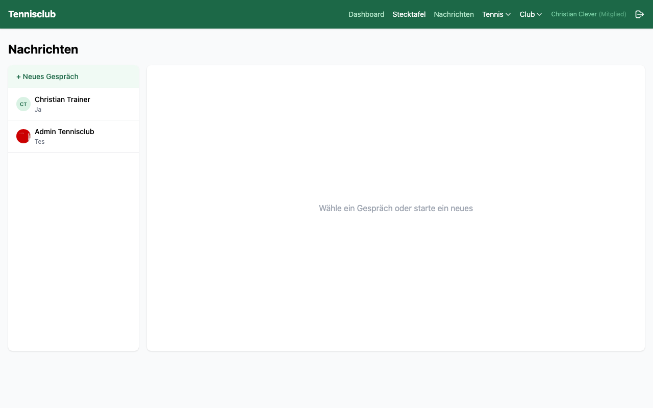 Nachrichtencenter mit Einzel- und Gruppenchats